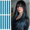 Sofeiyan Extension per Capelli con Colori Vivaci per Feste, 56 cm, 10 Pezzi, Extension Lisce Multicolore,Lunghe, Accessori per Capelli a Clip per Donne, per Costumi da Festa, Blu Inchiostro