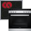 Siemens EQ110KA0Z iQ100 - Combinazione di piani cottura in vetroceramica (controllata da fornello), 59,4 cm di larghezza, riscaldamento rapido, cottura ad aria calda 3D più cottura a 3 livelli