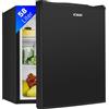 Bomann® KB 7347 Mini Fridge with 58 L Net Capacity, Small Fridge with 2 Removable Glass Shelves, Mini Fridge with Continuous Temperature Control and Interchangeable Door Hinge Black