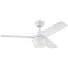 Westinghouse Lighting 73042 Talia, moderno ventilatore da soffitto con luce, 105 cm, finitura bianca, vetro smerigliato opale