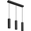 GTV Lighting - Lampada a Sospensione Moderna LED TRESOS II per Interni Scandinavi Minimalisti, Lampadario a Sospensione con Cavo di Lunghezza Regolabile, 3xGU10, Alluminio, IP20, Max. 3x20W, Nero