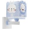 Dalber lampada applique da parete per bambini Baby Jungle Blu Giungla Orso Leone Tigre Coniglio