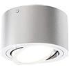 BRILONER Leuchten - Plafoniera a LED da 5 W, con riflettore orientabile, 470 lumen, 3.000 Kelvin, Ø 9 cm, colore: Argento
