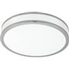 Eglo Lampada da Soffitto a LED Palermo 2. Diametro 41 cm, Acciaio e Plastica, Cromato, Bianco