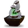 Zen Light Fontana Kara - Fontana interna Cascade Jarre - Decorazione per la casa Zen Relax - Idea Regalo - Fontana da tavolo Luce LED - Circuito chiuso - Nero e Grigio - Altezza 18 cm - Zen'Light