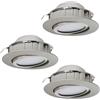 Eglo Set da 3 faretti LED da incasso Pineda, set di spot LED in plastica, 3