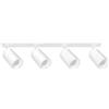 Glowster Applique LED tubolare bianco indirizzabile, con 4 anelli GU10 intercambiabili in eleganti tonalità dorate, ideale per illuminare e abbellire ogni angolo con uno stile unico e personalizzato.