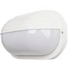Zarivy Applicare Ext. Canopus ovale grande con attacco E27, in elegante policarbonato bianco. Dimensioni: 10 x 26 x 15 cm, ideale per esterni, IP44 garantisce resistenza all'acqua.