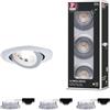 Paulmann 93389 Apparecchio LED da incasso set da 3 orientabile rotondo 82mm 3x6W 3x580lm 230V 3000K cromo opaco rotondo spot da soffitto plastica