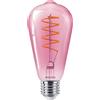 Philips Lighting Philips LED Lampadina LED Edison Filamento Rosa, Equivalente a 25W, Attacco E27, Luce Bianca Calda, Dimmerabile