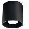 MiaLux Gaja - Plafoniera da soffitto, per interni, colore nero, rotonda, 1 x GU10 fino a max. 40 W, 230 V, IP20, per soggiorno, camera da letto, scale, corridoio, classe energetica A++, 1 lampadina