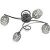 Oaks Lighting Plafoniera Oaks Lighting Alaska in finitura cromo nero, incl. Paralumi in vetro, con le perle