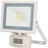 Unitec Faretto LED con sensore di movimento, 10 Watt, 800 Lumen, IP44, bianco