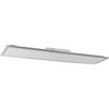 AMARE Plafoniera a LED in alluminio con lampadina bianca calda, 25 x 100 cm, commutabile tramite interruttore a parete, colore: argento/bianco