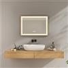 EMKE Specchio luminoso per bagno a LED con illuminazione + interruttore tattile + anti-appannamento + luce naturale 4300 K 70 x 50 cm