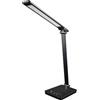 Unilux NOVY, Lampada da Scrivania LED, 5 Variazione della Temperatura di Colore, con 2 Porta di Ricarica USB, Touch, Pieghevole, Braccio Regolabile, Testa e Base Rotante, Nero, Design Mordern