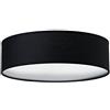 Sotto Luce Mika - Plafoniera moderna a 3 luci, in tessuto nero, base bianca, 3 x E27, Ø 40 cm