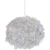 Lady house Lighting Collection - Paralume rotondo a forma di palla di piuma, colore: grigio