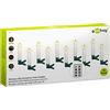 goobay 49873 Candele per albero di Natale a LED senza fili con funzione timer/candele LED con telecomando/fiamma tremolante, candele elettriche/candele per albero di Natale, set da 10 pezzi, bianco