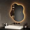 EMKE Specchio luminoso bagno 60 x 50 cm, senza cornice specchio bagno con interruttore tattile, antiappannamento, funzione di memoria, 3 ore di spegnimento automatico, 3 colori di luce LED