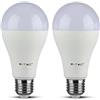 V-TAC VT-217D, Lampadina LED Chip Samsung E27 17W A65 6400K Dimmerabile (Confezione da 2)