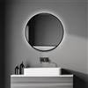 Talos Black Cosmos Light, Specchio decorativo da parete con illuminazione a LED indiretta, colore nero opaco, Ø 60 cm
