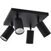 WatioWave PLAFON Soffitto 4xGU10 2x35W IP20 250mm Nero