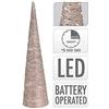Zarivy Albero decorativo a forma di cono con 40 LED luminosi. Misura 80 cm e presenta un elegante colore dorato, ideale per illuminare e abbellire qualsiasi spazio alle tue celebrazioni.