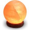 Zen Light Zen'Light - Lampada USB in cristallo di sale dell'Himalaya naturale, 100% autentica, intagliata a mano, base in legno, cavo elettrico USB incluso, circa 500 g