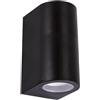WatioWave Applique esterno rotondo 2xGU10 2x12W IP54 Ø68 NERO GAMP