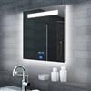 Lux-aqua Luce LED Specchio con Illuminazione con 990 Lumen Orologio e Interruttore Touch 60 x 65 cm ml6506