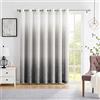 CENTRAL PARK Tenda filtrante per porte scorrevoli in tessuto misto rayon, 254 cm, con 14 occhielli, da bianco crema a grigio chiaro, 254 x 213,4 cm, 1 pannello