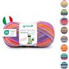 Gründl Lana Hot Socks Madena 4 strati - Lana per calzini per 1 paio di calzini - Filato per calze - Morbido e delicato sulla pelle - 75% lana vergine 25% poliammide - 1 gomitolo 100 g/420 m - spessore