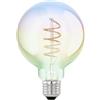 Eglo lampadina LED E27 dimmerabile colorata, globo a spirale scintillante, lampadina arcobaleno, 4 Watt, 200 Lumen, bianco caldo, 2000k, lampadina Edison G95, Ø 9,5 cm