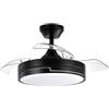 Eden pulse Ventilatore da soffitto 48 W 4800 lm nero, 3 pale pieghevoli, 3 temperature, telecomando, 34,5/47x41/91 cm