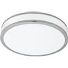 Eglo Lampada da Soffitto a LED Palermo 2. Diametro 28 cm, Acciaio e Plastica, Cromato, Bianco