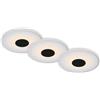 Briloner - Set di 3 luci da incasso a LED per soffitto, luci da incasso a LED da 650 lumen, faretto da incasso a LED per bagno, faretto da incasso per bagno IP44, nero, 120x36 mm (DxH)