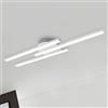 BRILONER Leuchten - Plafoniera a LED, lampada da soffitto a 3 lampadine, 6 Watt, 480 lumen, 3000 Kelvin, color alluminio, 565x120x43mm (LxPxH)