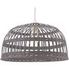 LUSSIOL Lampada Phuket, sospensione bambù, 60 W, grigio, ø 40 x H 22 cm