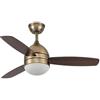 Eden pulse Ventilatore da soffitto in pelle 30 W, 3 pale rovere noce, 6 velocità 3 colori, LED integrato 47/57,2 x 106,7 x 106,7 cm