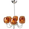 SP Light and Design Diva Sospensione 6 B, Struttura Cromo, Vetro Ambra Lampada 4 W