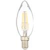 Homemania HOMPT_0017 Lampadina Candle Trasparente in Metallo, Vetro, 3.5 x 3.5 x 9.6 cm, 1 x E14. 4W, 400LM, 2800K