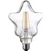 Wofi, lampadina a filamento, in vetro, E27, 4 W, trasparente, 12,5 x 12,5 x 17,5 cm