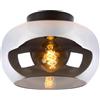 Lucide 45177/30/65 Plafoniera, Vetro, E27, 40 W, Fumo, Nero