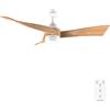 Cecotec - Ventilatore da soffitto EnergySilence Aero 5280 WhiteWood, Motore DC 40W, Diametro 132 cm, Lampada a LED, Telecomando, Timer fino a 8 ore, 6 velocità, Estate/Inverno, Design curato