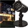 EMOS DCPC04 - Proiettore a LED, fiocchi di neve bianchi con effetto neve, proiezione di facciate, pareti e pareti, IP44, illuminazione natalizia per interni ed esterni, cavo da 3 m, colore: Nero