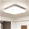 LEDYA Plafoniera LED 18 W, lampada da soffitto con telecomando, 3000 K-6500 K, dimmerabile, impermeabile IP54, lampada da soffitto a LED quadrata 2200 lm, per bagno, camera da letto, cucina,