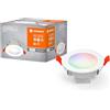 LEDVANCE LED SPOT INTEGRATO Ø 8,6cm, spot da incasso 100° angolo interno, dimmerabile, 4W, temperatura colore 2700-6500K, RGB fino a 16 milioni di colori, 300 lumen, design piatto, bianco