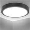 B.K.Licht Plafoniera LED 18W, luce bianca neutra 4.000K, diametro 28 cm, 2.000 Lm, Lampada da soffitto nera