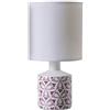 LUSSIOL Lampada da Comodino Gisèle, Lampada Decorativa Ceramica, 40W, Bordeaux, ø 14 x H 29 cm